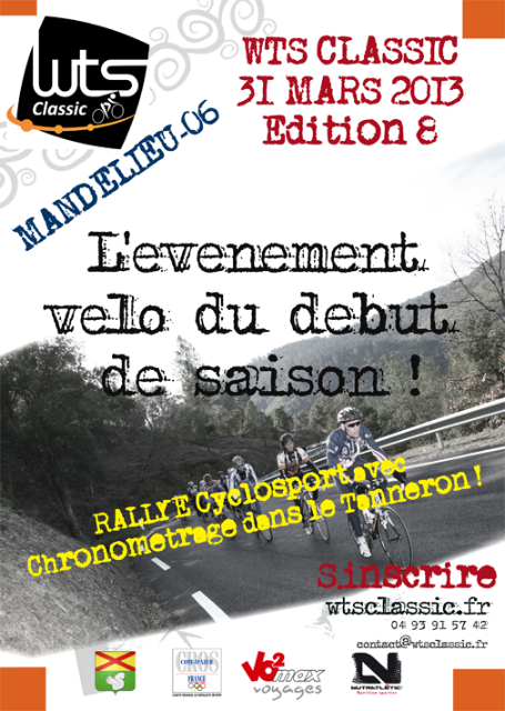 La WTS Classic « Vélo » dimanche 31 Mars 2013 sur la Côte d’Azur