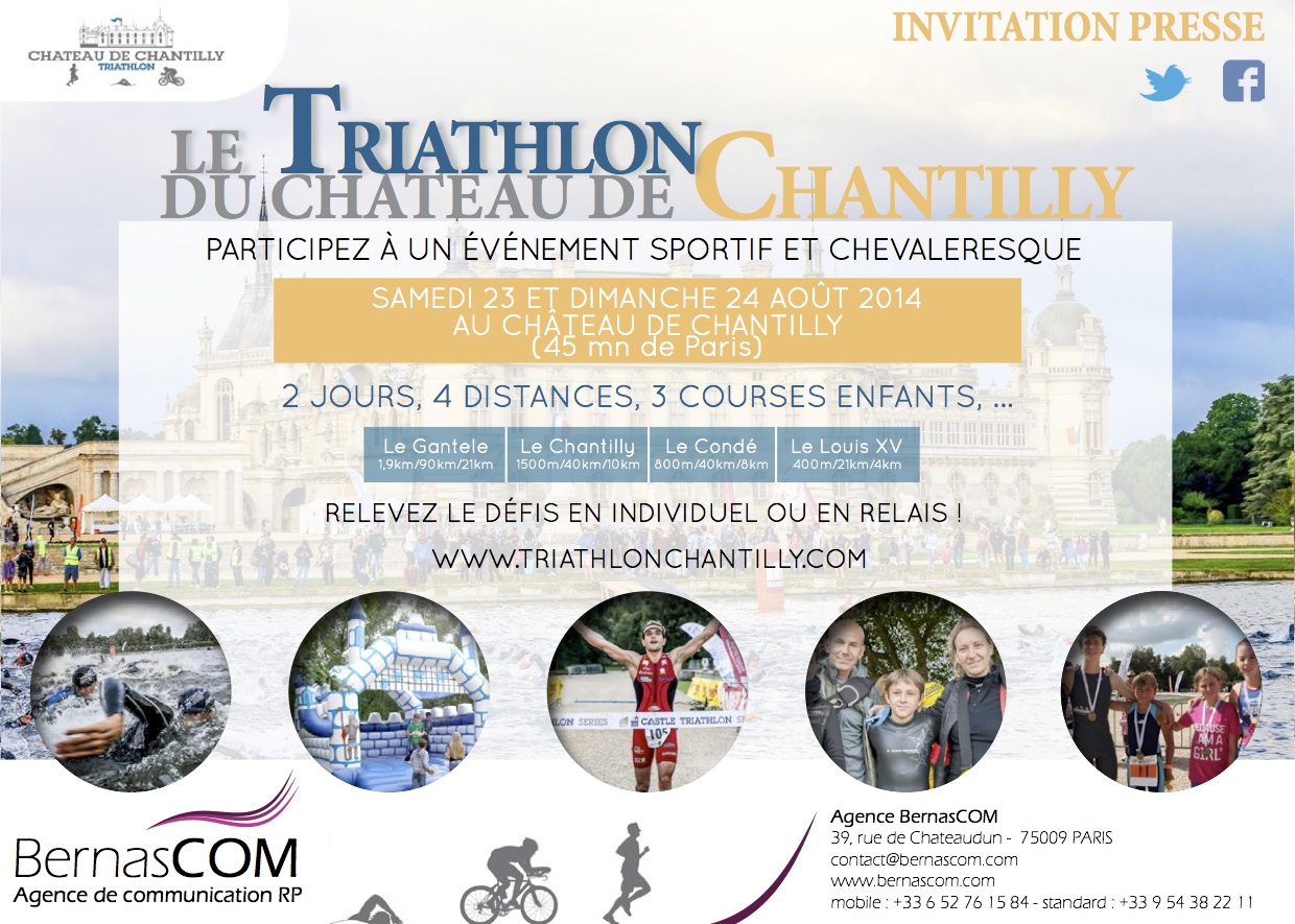Relevez le défi du Triathlon de Chantilly le 23 et 24 août !