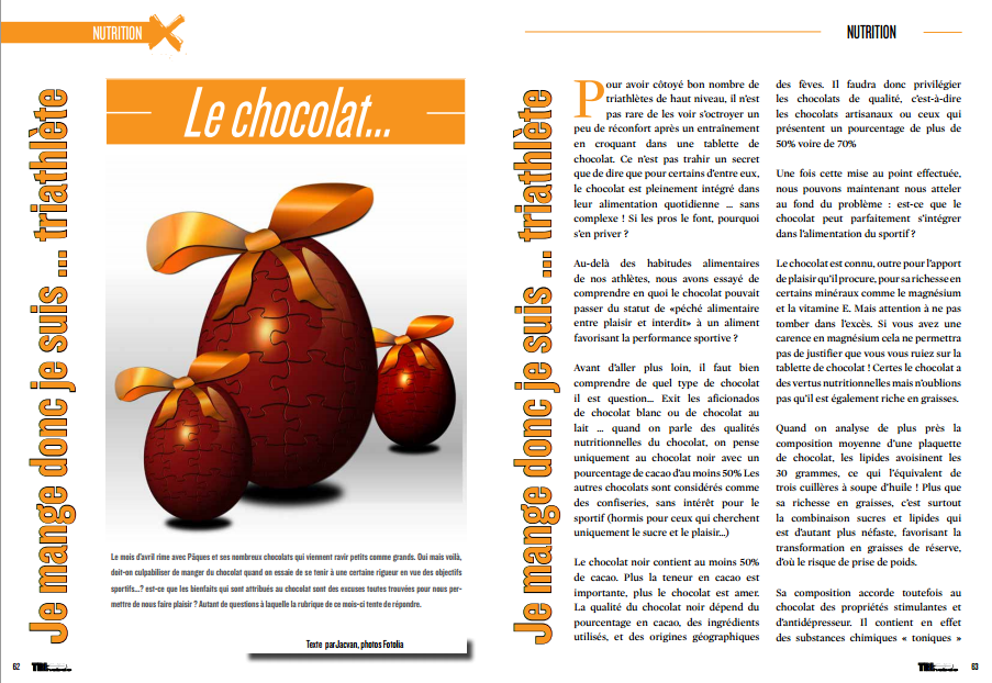 A découvrir dans TrimaX#139 dans la rubrique nutrition : le chocolat…