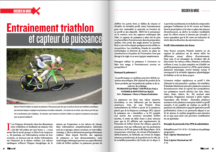 A lire dans TrimaX#140 : Entrainement triathlon et capteur de puissance