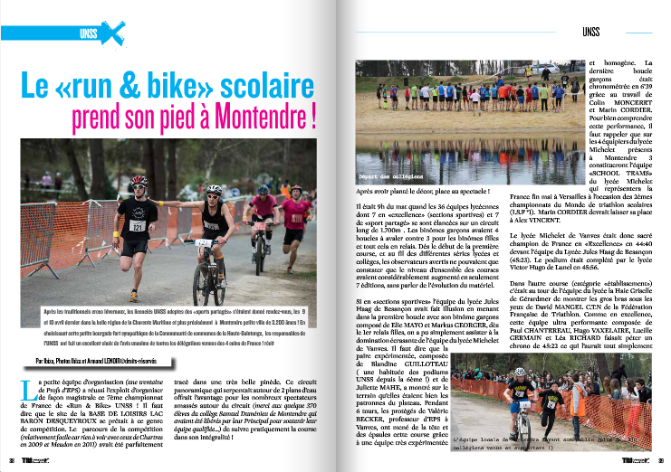 A lire dans TrimaX#140 : Le «run & bike» scolaire prend son pied à Montendre !
