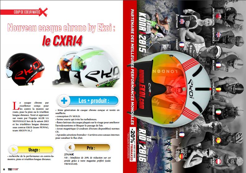 A découvrir dans TrimaX#148 le nouveau casque chrono by Ekoi : le CXR14