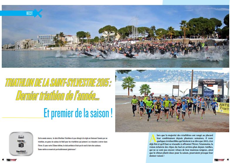 A ne pas manquer dans TrimaX#148 le triathlon de la Saint-Sylvestre 2015