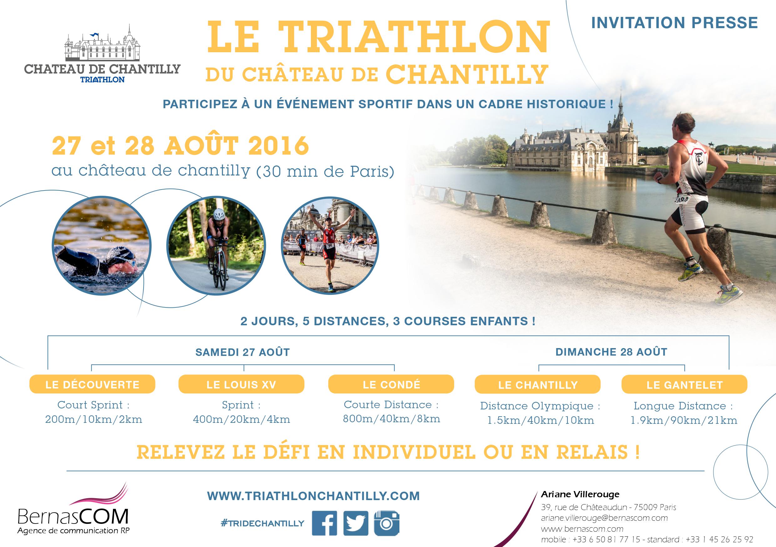 Triathlon de Chantilly les 27 et 28 Août 2016 !‏
