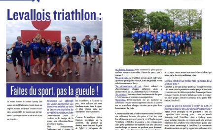 A lire dans TrimaX#155 : Levallois triathlon : Faites du sport, pas la gueule !