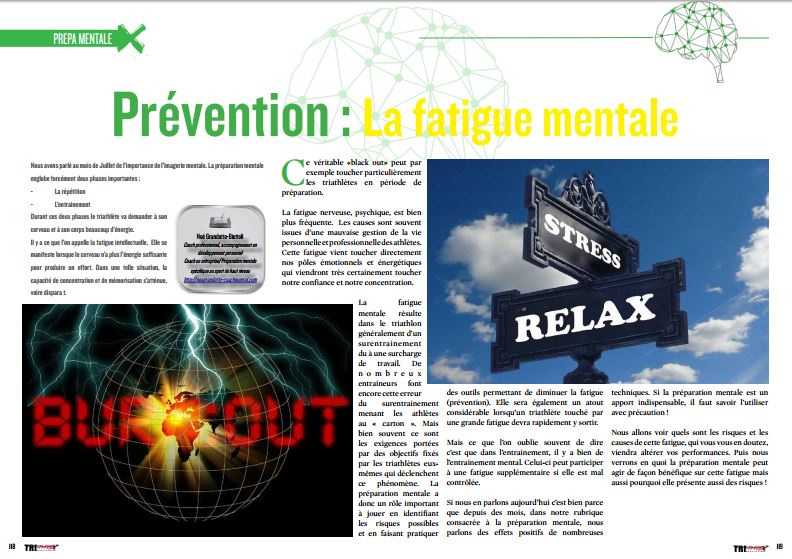A lire dans TrimaX#155 : la prévention de la fatigue mentale