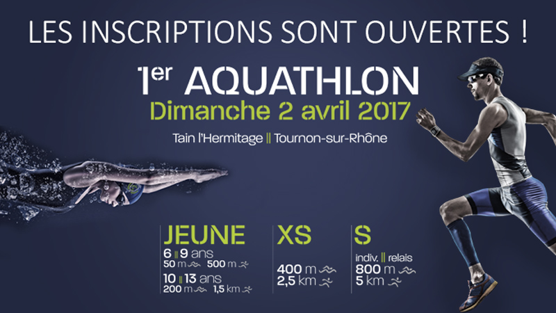 Dimanche 2 avril : Le club Hermitage Tournonais organise son 1er Aquathlon !