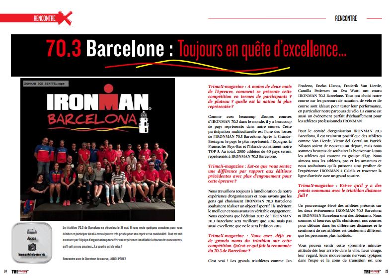 TrimaX#162 vous présente le 70.3 Barcelone : Toujours en quête d’excellence…