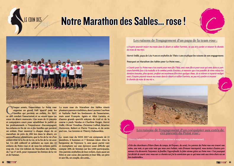A ne pas manquer dans TrimaX#163 : Notre Marathon des Sables… rose !