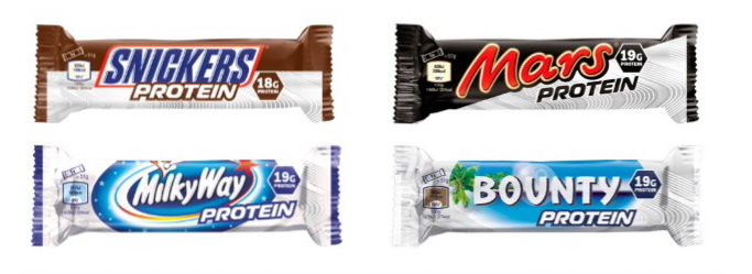 Toutes nouvelles barres protéinées Mars, Snickers, Bounty et Milky Way