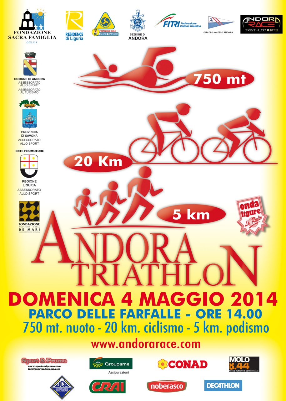 Participez à un grand classique italien : l’Andora Triathlon, 23eme TRIATHLON SPRINT D’ANDORA.