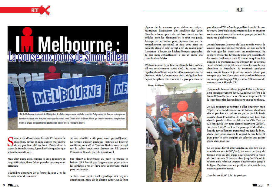 Dans TrimaX#139 Simon Billeau nous livre le récit de sa course lors de l’IM Melbourne