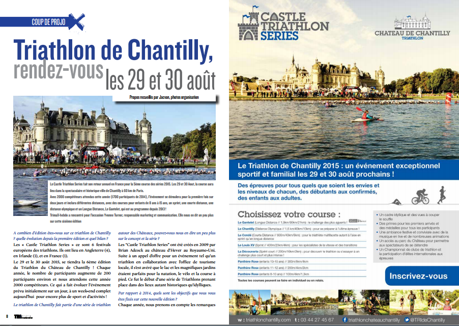 TrimaX#142 vous donne rendez-vous les 29 et 30 août au Triathlon de Chantilly