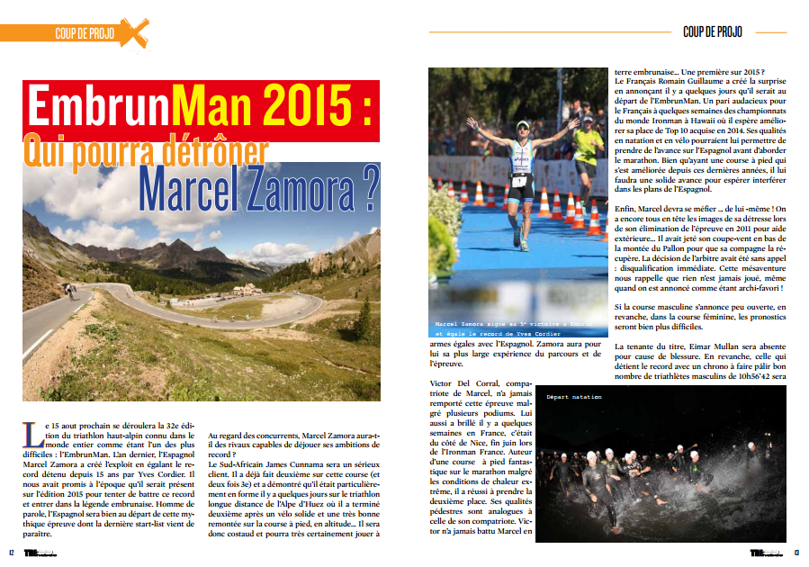 A découvrir dans TrimaX#143 : Qui pourra détrôner Marcel Zamora à l’EmbrunMan 2015 ?