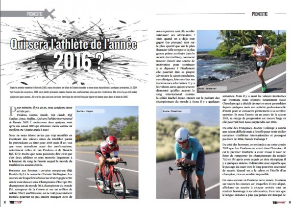 QUI SERA LE TRIATHLETE DE L'ANNEE 2016