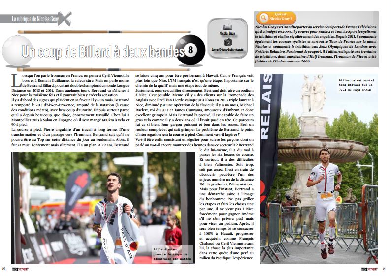 A lire dans TrimaX#153 : Un coup de Billard à deux bandes