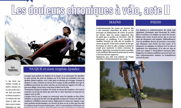 A lire dans TrimaX#155: les douleurs chroniques à vélo, acte II