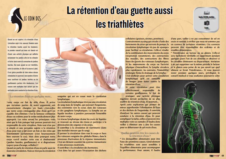 A lire dans TrimaX#155 : la rétention d’eau guette aussi les triathlètes