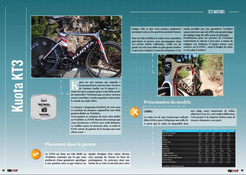 A découvrir dans TrimaX#156 : Kuota KT3