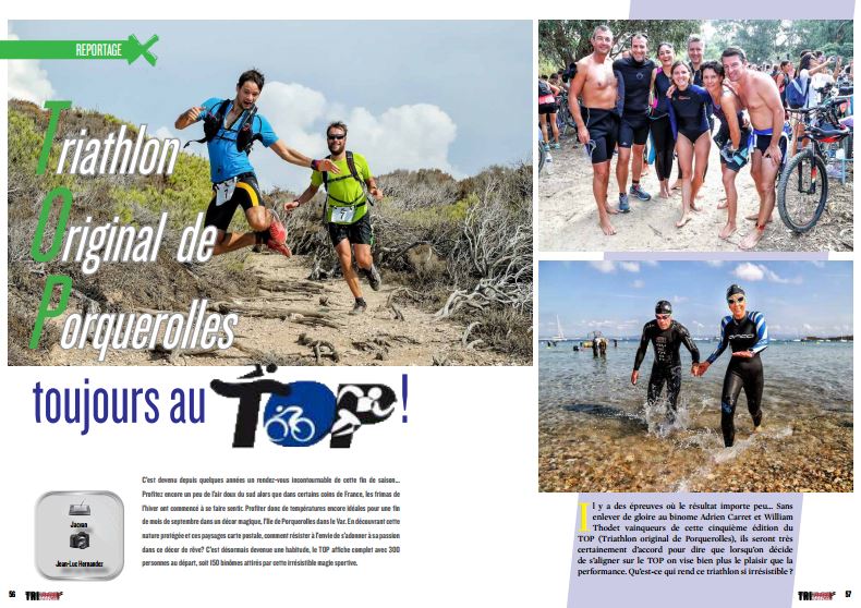A lire dans TrimaX#158 : Triathlon Original de Porquerolles toujours au TOP !