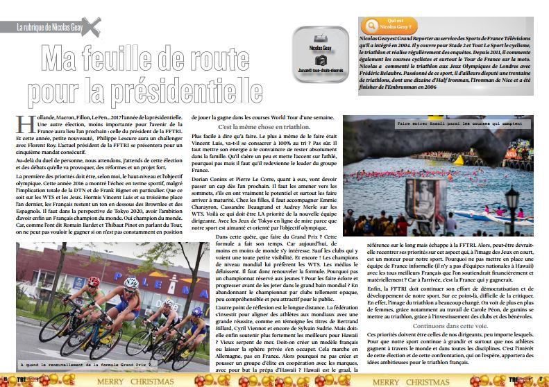 Retrouvez dans TrimaX#159 la feuille de route pour la présidentielle de Nicolas Geay