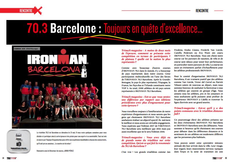 TrimaX#162 vous présente le 70.3 Barcelone : Toujours en quête d’excellence…