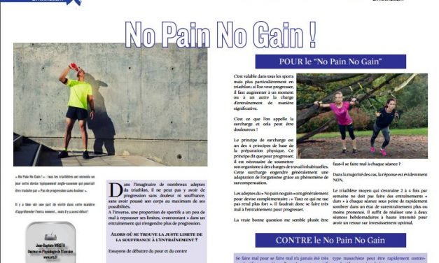 A lire dans TrimaX#162 :  No Pain No Gain !