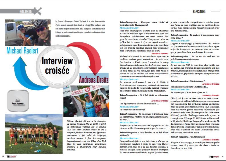 Ne manquez pas dans TrimaX#162 l’interview croisée de Michael Raelert et Andreas Dreitz