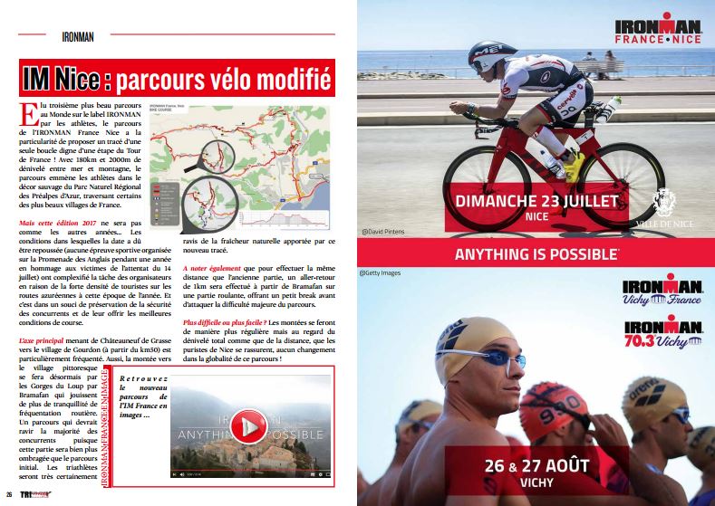 Info dans TrimaX#163 : le parcours vélo de l’IM Nice modifié