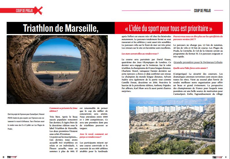 A découvrir dans TrimaX#164 : Triathlon de Marseille, « L’idée du sport pour tous est prioritaire »