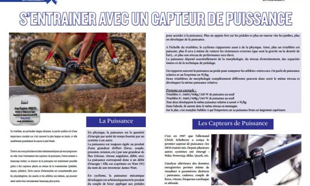 A lire dans TrimaX#164 s’entrainer avec une capteur de puissance