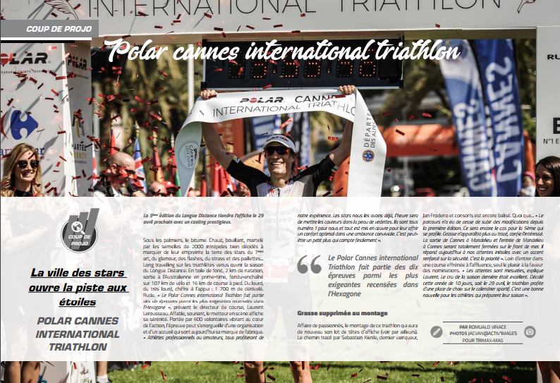 A lire dans TrimaX#171 le coup de projo sur Polar Cannes International Triathlon