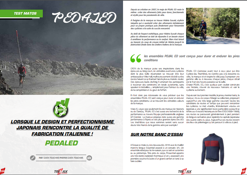 Découvrez dans TrimaX#173 :  Pedaled