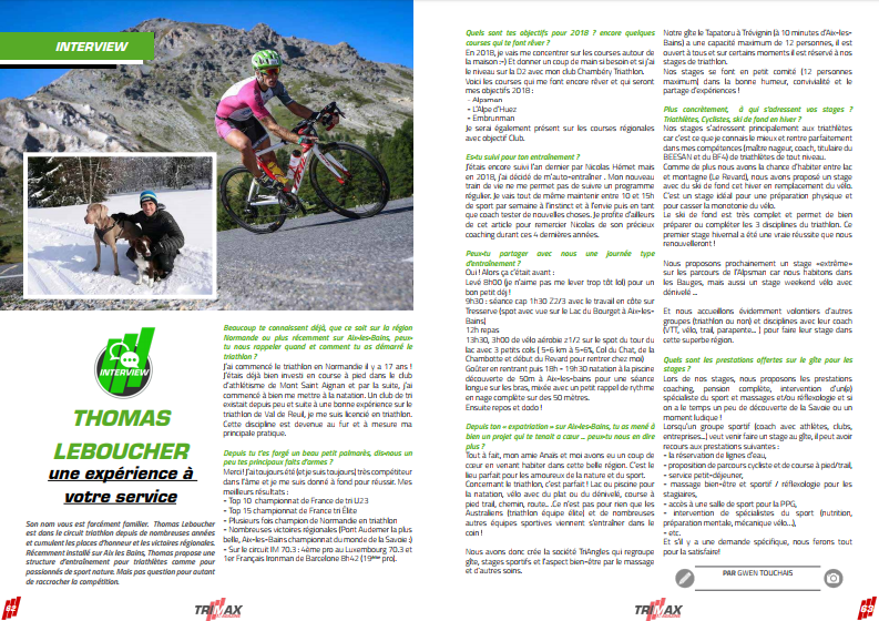 A lire dans TrimaX#173 : Thomas Leboucher, une expérience à votre service