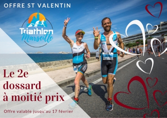 Triathlon de Marseille: Spécial St Valentin : le 2e dossard à moitié prix !