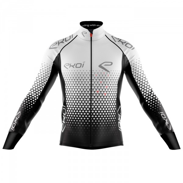 Veste d'hiver zippée Ekoi Cycling Corsa pour hommes noir citron vert